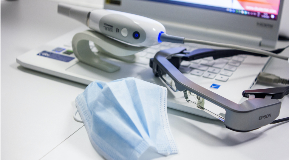 Dental equipment on a table